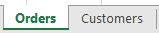 Using Excel VLOOKUP function - Orders and Customers tabs