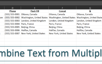 Excel Combine Text from Multiple Columns